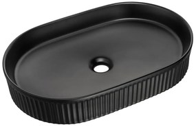 Czarna owalna ceramiczna umywalka - Nifo 3X