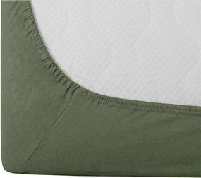 PrzytulneMieszkanie.pl Jersey prześcieradło EXCLUSIVE ciemnozielone 90 x 200 cm