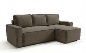 Rozkładana narożna sofa SMART BOUCLE 232x143 cm, szarobrązowa, uniwersalna