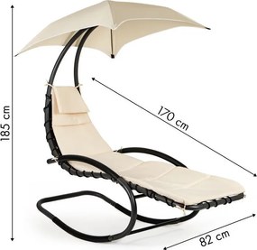 Bujana leżanka ogrodowa z daszkiem Casaro 158, beżowy