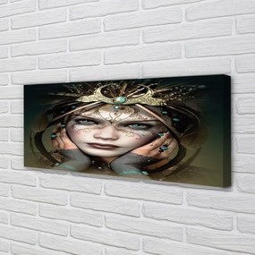 Zdjęcie na płótnie Kobieta o Niebieskich Oczach