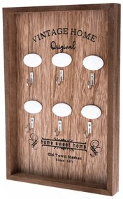 Drewniany wieszak na klucze Vintage Home, 20 x 30 x 3 cm
