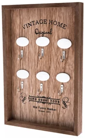 Drewniany wieszak na klucze Vintage Home, 20 x 30 x 3 cm