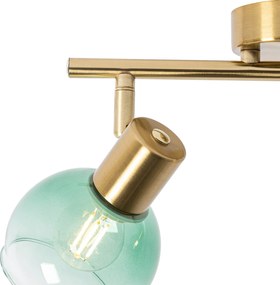 Spot art deco złoty z zielonym szkłem 2-źródła światła - Vidro