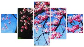 Obraz malowanego kwiatu wiśni (125x70 cm)