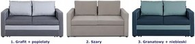 Popielata rozkładana sofa z pojemnikiem - Irlo