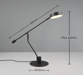 Lampa stołowa LED z elastyczną konstrukcją w kolorze matowej czerni (wysokość 64 cm) Manduro – Trio