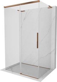 Mexen Rox-3S L kabina prysznicowa 3-ścienna rozsuwana 90 x 95 cm, transparent, różowe złoto - 8C2L-090-095-60-00-3S