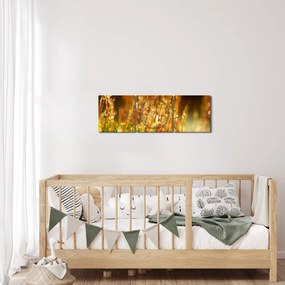 Obraz - Szczegół rosy (z zegarem) (90x30 cm)