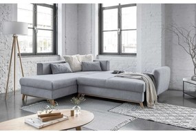 Jasnoszary rozkładany narożnik Miuform Scandic Lagom L, lewostronny