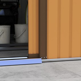 Outsunny Solidny Domek Narzędziowy - Metalowa Konstrukcja, Grafitowy Kolor - Praktyczna Szopa Ogrodowa