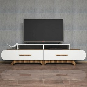 Stolik pod telewizor Flora White and Walnut