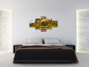 Obraz- Skały nad jeziorem (125x70 cm)