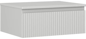Mexen Rivel szafka łazienkowa podumywalkowa 60 cm z blatem, 1 szuflada, ryflowana , szara mat - 91A20-06023-1-BFC62