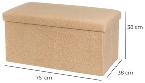 Jasnobrązowy puf z materiału bouclé Folding – Casa Selección