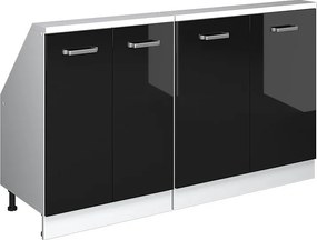 Szafka kuchenna na dach skośny czarny wysoki połysk 140x46x81.6 r-line