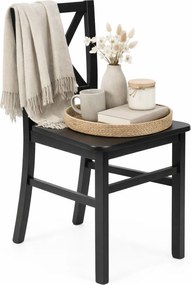 Czarne drewniane krzesło do stołu G7-C50