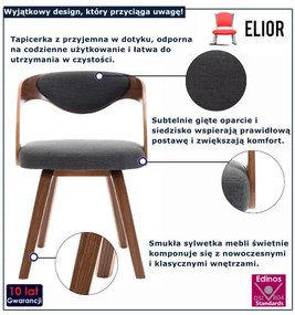 Komplet 2 szt. ciemnoszarych krzeseł giętych Z3-C67