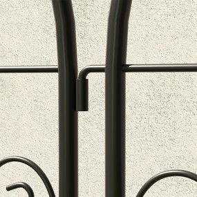 Metalowa Pergola Outsunny, Zestaw 2szt. do Wbijania, Odporna na Rdzę, z Motywem Ptaków na Rośliny Pnące 50x120 cm, Czarna