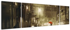 Obraz - Kobieta w deszczową noc (170x50 cm)