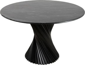 Okrągły stół do jadalni Tango 120, czarny marmur/drewno mango
