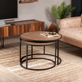 Stolik do odkładania Tambur Walnut, 2 szt.