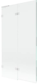 Mexen Lunar L parawan nawannowy 2-skrzydłowy lewy 100 x 150 cm, transparent, biały - 897L-100-100-20-00-L