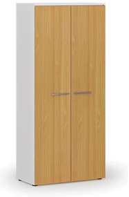 Szafa ubraniowa z wysuwem PRIMO WHITE, 800 x 420 x 1781 mm, biały/buk