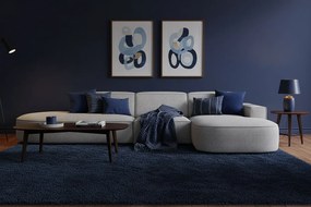 Narożnik modułowy CURSAL F prawostronny 364×166×70 cm  szary Raven 7 – zaokrąglone leżanki, wolnostojący