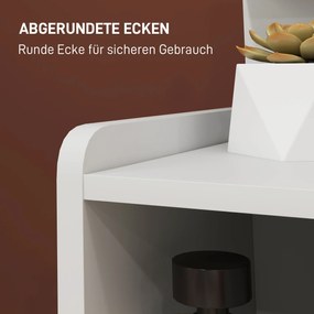 HOMCOM Stolik Nocny z 2 Szufladami i Otwartą Półką, 40x30x60 cm, Biały