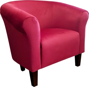 Fotel Milo tkanina Welur wygodny fotel tapicerowany do salonu i sypialni : Kolor nogi - Venge, Kolor tkaniny - VELVET - MG31, Wysokość nogi - 15 cm