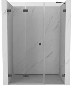 Mexen Lunar-F drzwi prysznicowe składane lewe 120 cm, transparent, gun gray szczotkowany - 836S-120-050-66-00-L