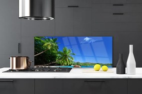 Panel Szklany do Kuchni Rajskie Wybrzeże Pod Palmami