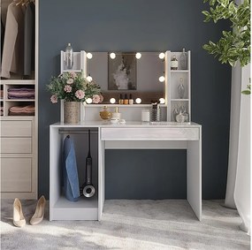 Stolik do przebierania biały/biały wysoki połysk 119.8x50.1x76 sherry