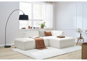 Biały narożnik modułowy z materiału bouclé (prawostronny/w kształcie litery L) Megeve – Bobochic Paris