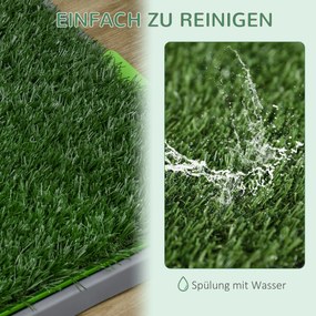 PawHut Toaleta dla Psa z Sztuczną Trawą, Otwory Drenażowe, Wodoszczelna, 67x41x3,5cm, Zielona