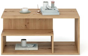 Prostokątna ława dąb artisan do salonu z półką 90/51/43 IVA