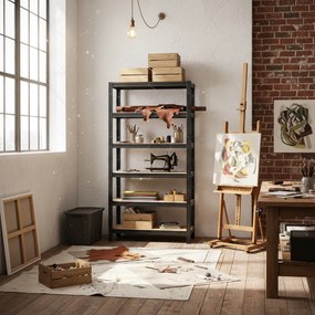 Regał o dużej nośności HEAVY, maks. 875kg, 90x40x180cm, czarny Jurhan