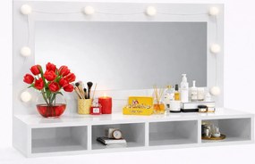 Toaletka z oświetleniem LED na biurko biały połysk Z7-K39