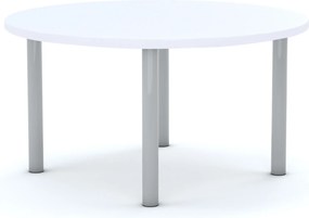 Stół szkolny Smart okrągły 100 cm, rozmiar 4-6, blat biały / nogi szare