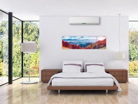 Obraz kolorowego jesiennego krajobrazu (170x50 cm)