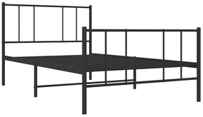Czarne metalowe łóżko pojedyncze 80x200 cm - Quzi