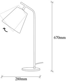 Lampa stołowa w biało-brązowym kolorze (wysokość 67 cm) Salihini – Opviq lights