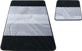 Komplet czarnych dywaników łazienkowych - Lucax 3X
