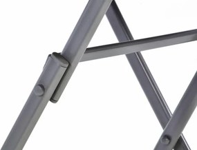 Garden Bistro stół składany z blatem szklanym - srebrny