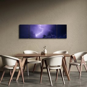 Obraz - fioletowe niebo i błyskawica (170x50 cm)