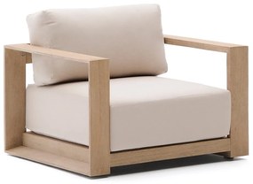 Beżowo-naturalna drewniany fotel ogrodowy Ambra – Kave Home