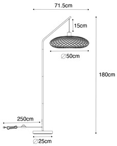 Orientalna lampa podłogowa czarny bambus - OstrawaKolonialny Oswietlenie wewnetrzne