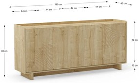 Komoda w dekorze dębu w naturalnym kolorze 180x80x40 cm Daira – Marckeric