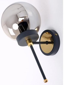 Czarno-szary kinkiet ø 15 cm Tokyo – Squid Lighting